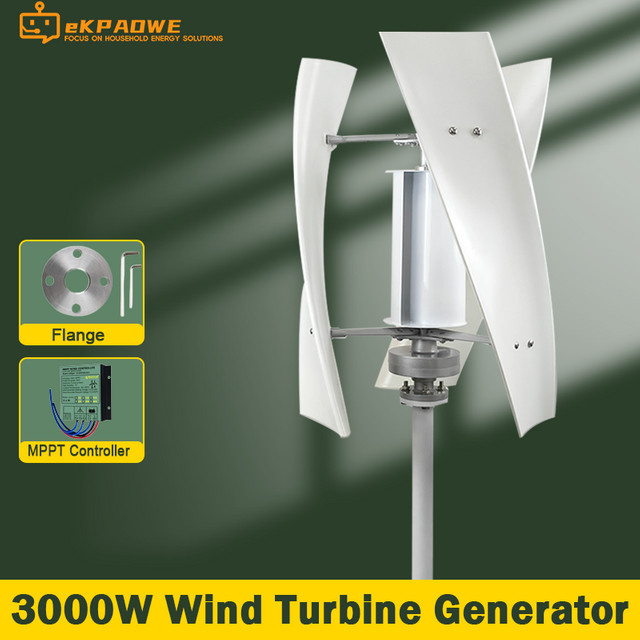 AeroVolt Vertikale Windturbine Windmühlen Windgenerator mit MPPT-Controller für Camping, RV und Heimgebrauch, 3000 W, 12 V / 24 V / 48 V - Bild 1