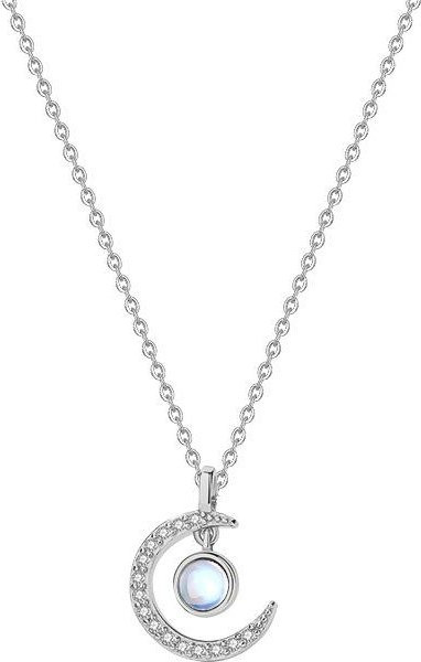 YIRAN Jewelry Halskette, Mondstein, Zirkonia, Messing, Weiß, Damen - Bild 1