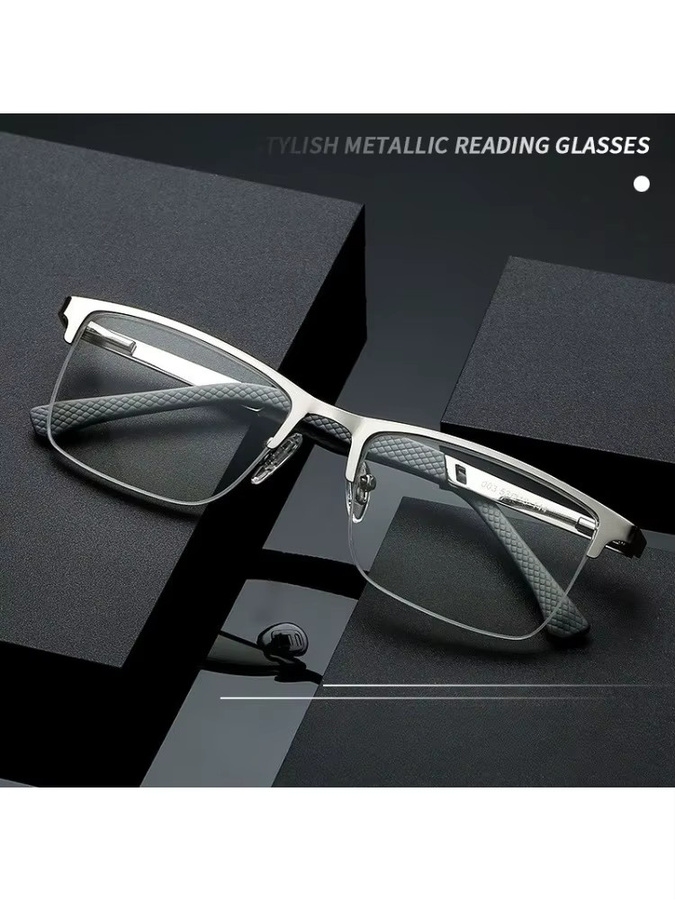 Lesebrille Unisex, rectangular, silver - Bild 4