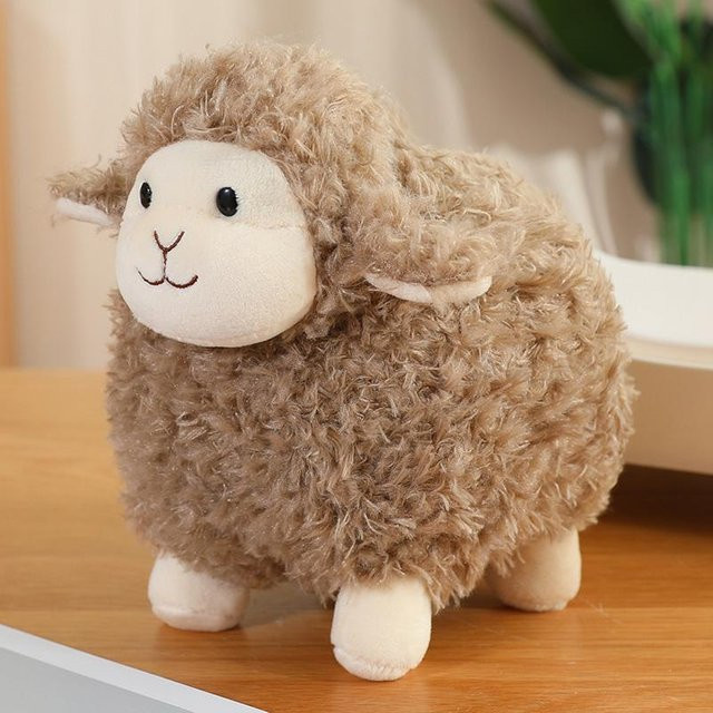 Niedliches Lamm Schaf Ziege Plüschtier, beige, ab 14 Jahren - Bild 1