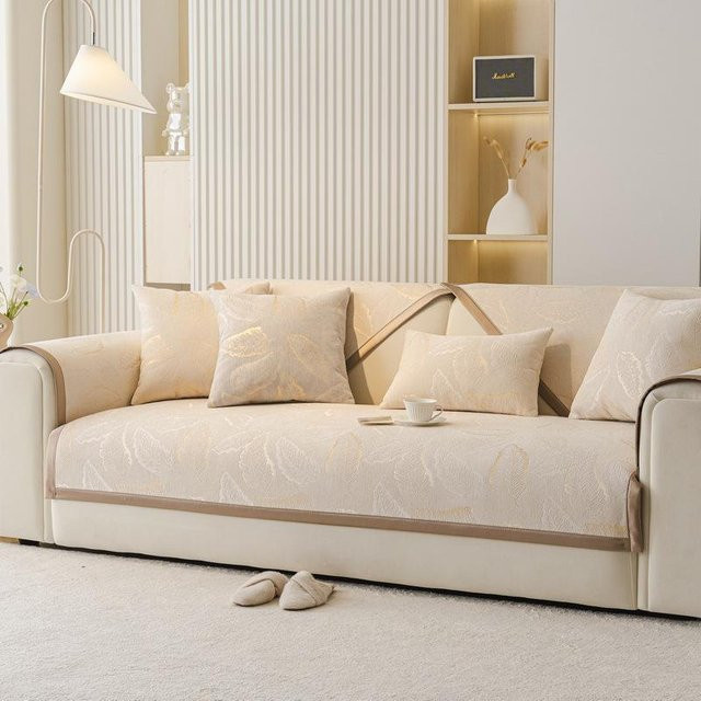 BC-Warm Home Chenille Sofabezug quadratisch, rutschfester Sitzkissenbezug in Grün, Grau oder Beige, B/T/H: 70 x 70 x 0 cm - Bild 1