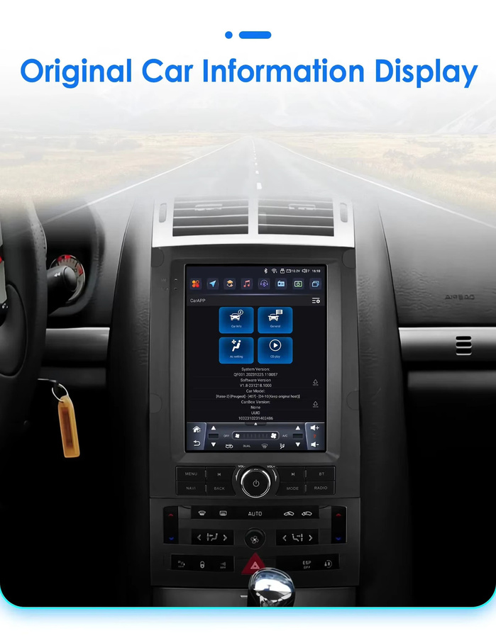OSSURET Android Auto Multimedia Autoradio mit GPS und Carplay für Peugeot 2004 bis 2016, 9,7 Zoll, Schwarz - Bild 4