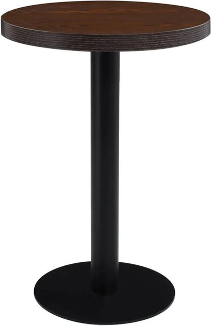 DELUKE Bistrotisch FLORI Rund in Dunkelbraun/Schwarz aus MDF und Stahl, Durchmesser: 60 cm, Höhe: 75 cm - Bild 1