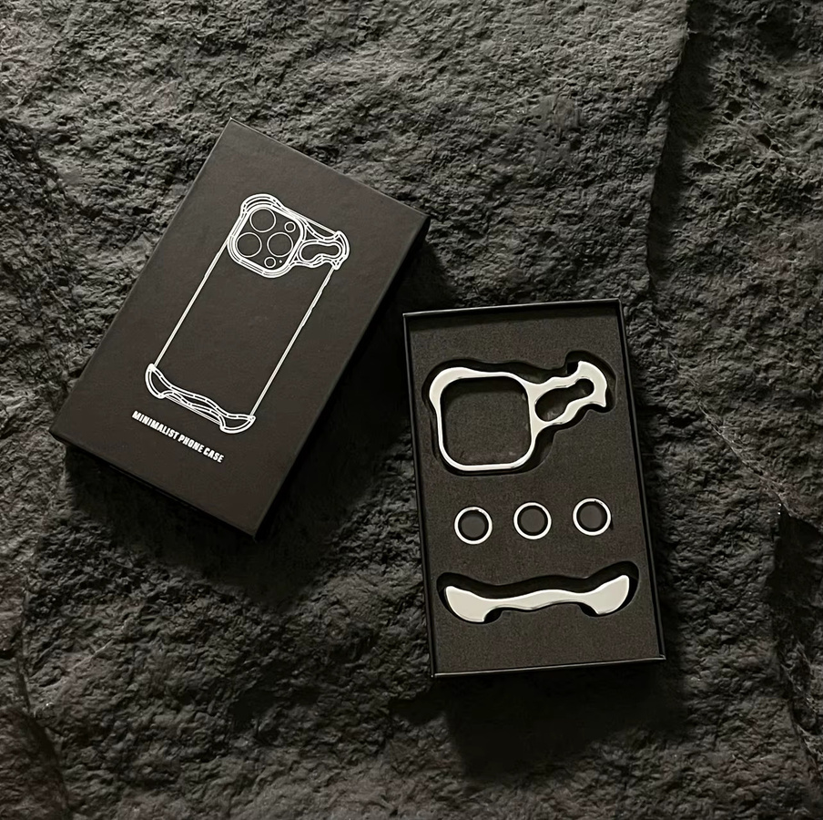 Randlose Aluminium Schutzhülle aus Titan-Legierung für Apple iPhone 14 und iPhone 15 Pro Max in Silber und Lila - Bild 1