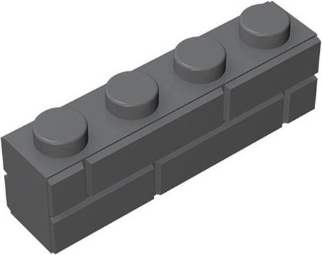 Stein Modifiziert 1x4 Mauerwerk Profil, Bausteine, dunkelgrau - Bild 1