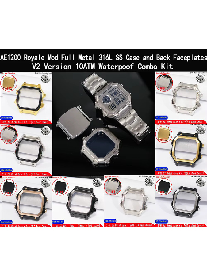 Casio Uhrengehäuse und Rückabdeckung Upgrade Combo, Edelstahl, Unisex - Bild 3