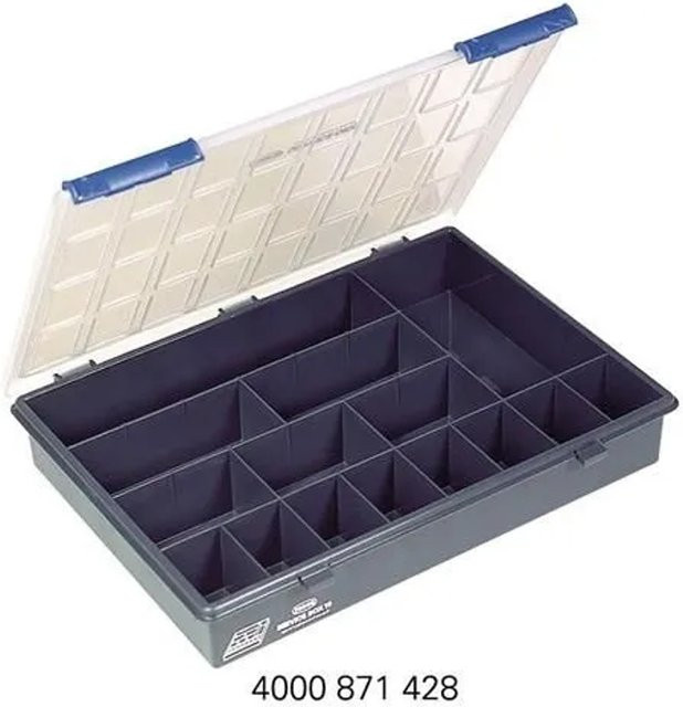 Raaco Sortimentskasten Assorter 4-15 mit 15 Fächern in Transparent Dunkelblau B: 33,8 cm, T: 26,1 cm, H: 5,7 cm - Bild 2