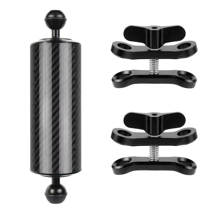 XT-XINTE Tauchgriff Float Auftriebsarm mit 1 Zoll Kugelkopfadapter D60mm und Verlängerungshalterung für GoPro, OSMO und 360 Actionkameras, Schwarz - Bild 2