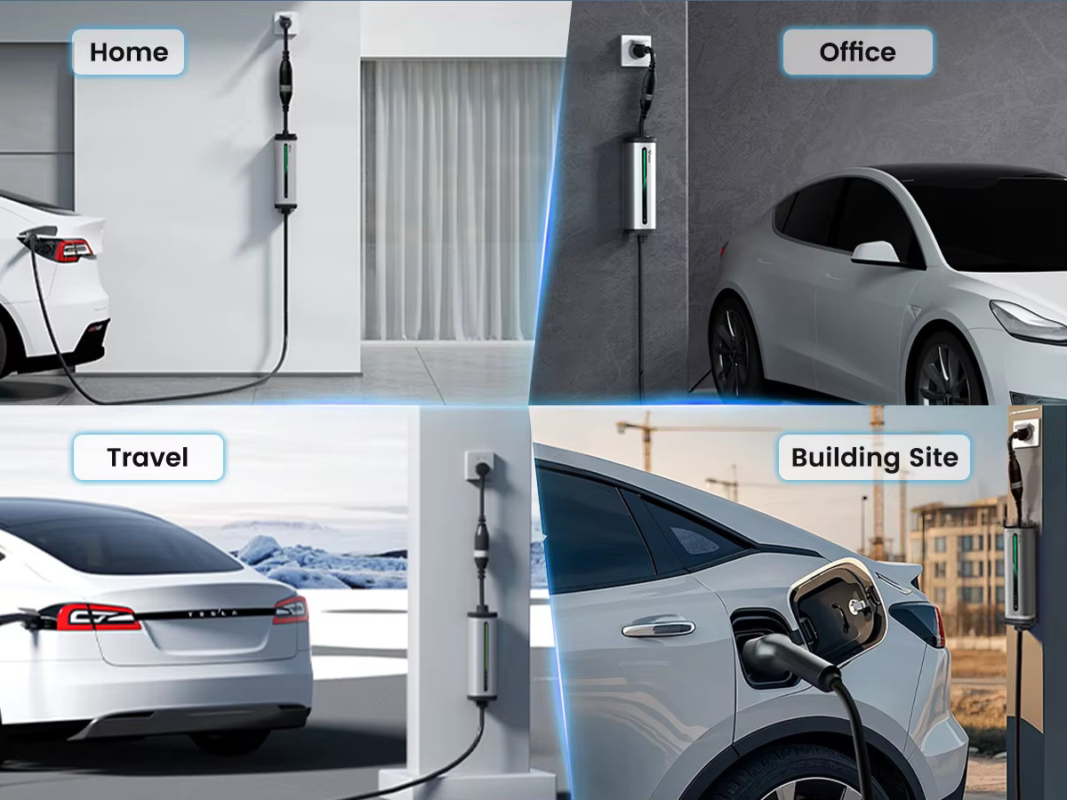 GONEO Mobile Wallbox Ladestation mit Typ 2 CEE-Stecker und Schuko-Stecker, Mobile EVSE mit 11kW/7kW, 16A/32A, IP66 und 7m Kabel für Modell Y/3 und ID3/4/5 - Bild 3