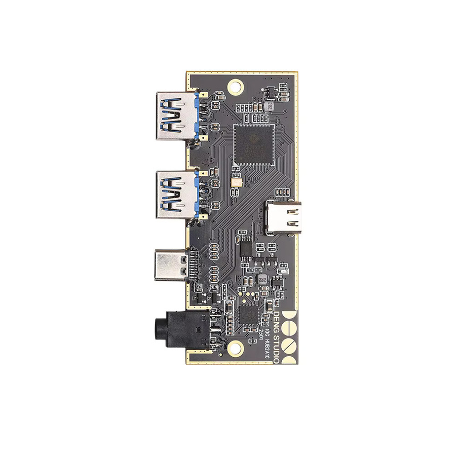ADT-Link USB 3.2 Gen2 10Gbps Frontpanel Erweiterungsplatine mit 2 USB-A, 1 USB-C und HD Audio in Schwarz - Bild 4