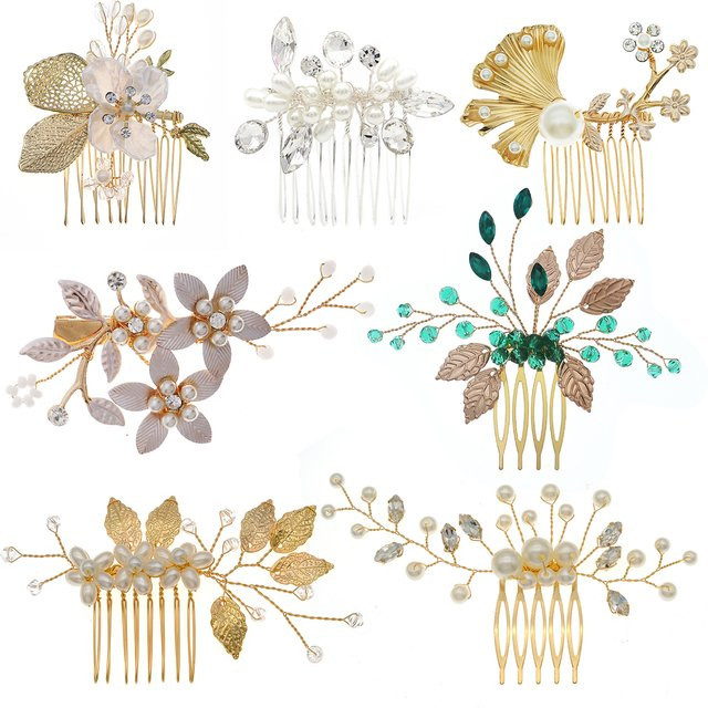 Haarkamm mit Kristall, Perle, Strass, Braut Haar Clip - Bild 1