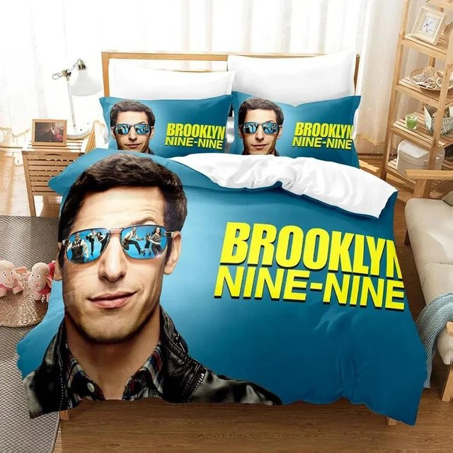 Brooklyn Nine-Nine Bettwäscheset aus Mikrofaser in Blau mit Bettbezug und Kissenbezug, B/H: 70 x 133 cm - Bild 1