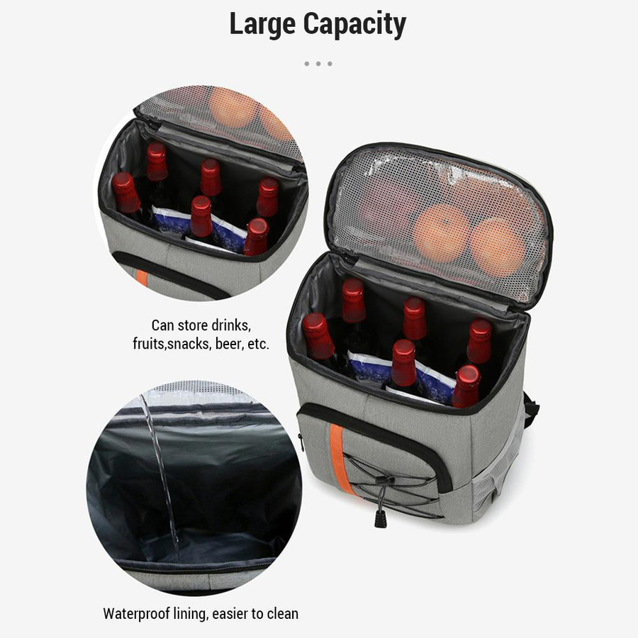 TOMTOP JMS Isolierter Kühlrucksack aus Aluminiumfolie in Dunkelgrau - Bild 4