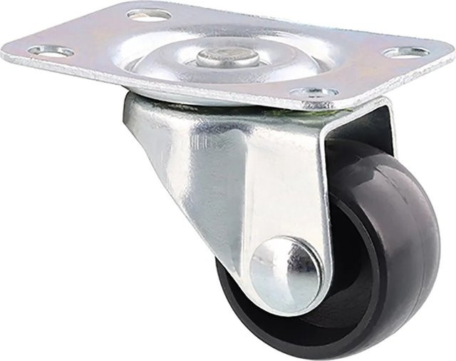 Wagner Möbel-Lenkrolle aus verzinktem Stahl in Silber mit Schraubbefestigung, Tragkraft 15 kg, Ø 25 mm - Bild 1