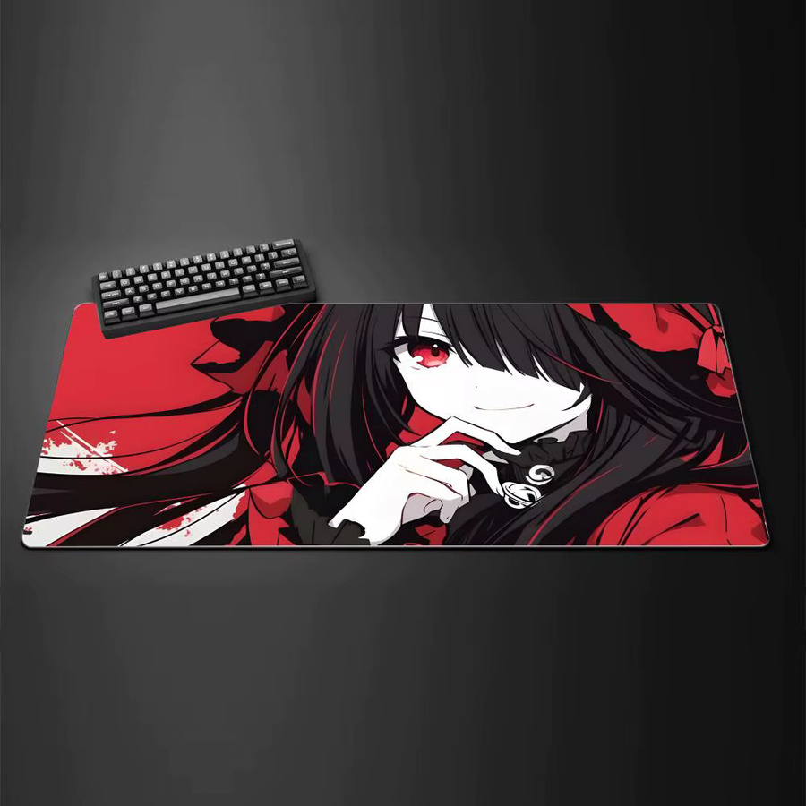 K-kurumi T-tokisaki Anime-Mauspad LockEdge in Schwarz, großes und verdicktes Gaming-Mauspad für Computer und Tastatur - Bild 2