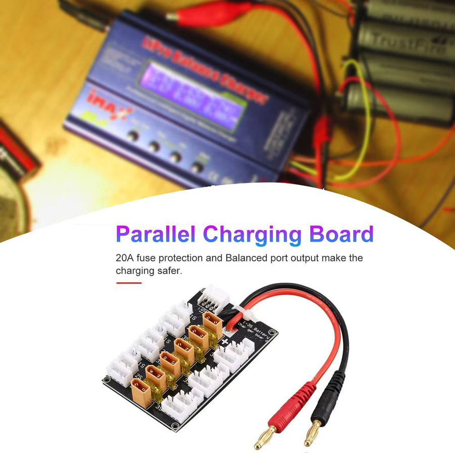 YSIDO XT30 Parallel-Ladekarte für Li-Ion Packs und Lipo Batterien, kompatibel mit Imax B6 Ladegeräten für RC Drohnen und Autos - Bild 2