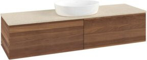 V&B Waschtischunterschrank Antao mit Frontstruktur in Warm Walnut, Breite: 160 cm, Tiefe: 50 cm - Bild 1