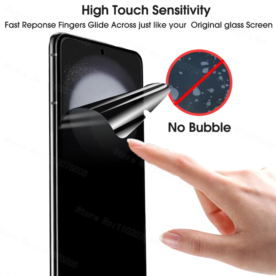Privacy Hydrogel Displayschutzfolie und gehärtetes Glas Objektivabdeckung für Samsung Galaxy Z Flip 7, Z Flip 6 und Z Flip7 FE in Transparent - Bild 3