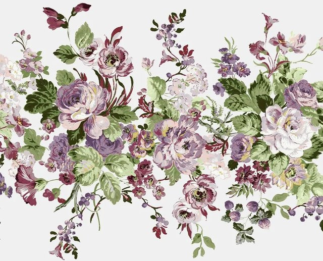 Laura Ashley Vliesfototapete Rosemore mit Blumendruck in Lila und Multicolour, B: 280 cm, H: 300 cm - Bild 1