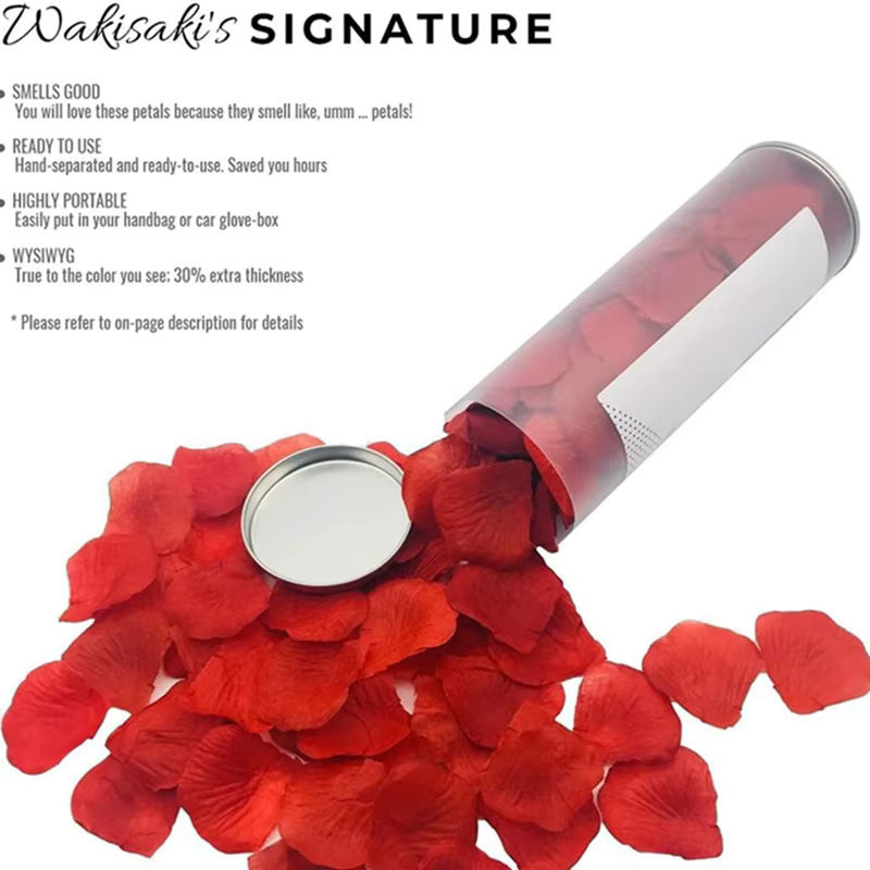 Künstliche Rosenblätter aus Seide in Rot für Dekorationen, Hochzeiten und Valentinstag, 4,5 cm Durchmesser - Bild 5
