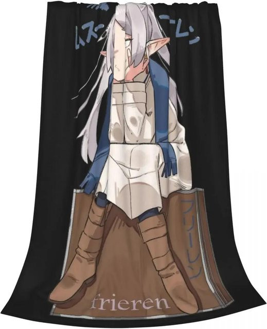 Frieren Anime Manga Plüschdecke als Steppdecke für Sofa und Bett, grau, B x H: 150 x 220 cm - Bild 1