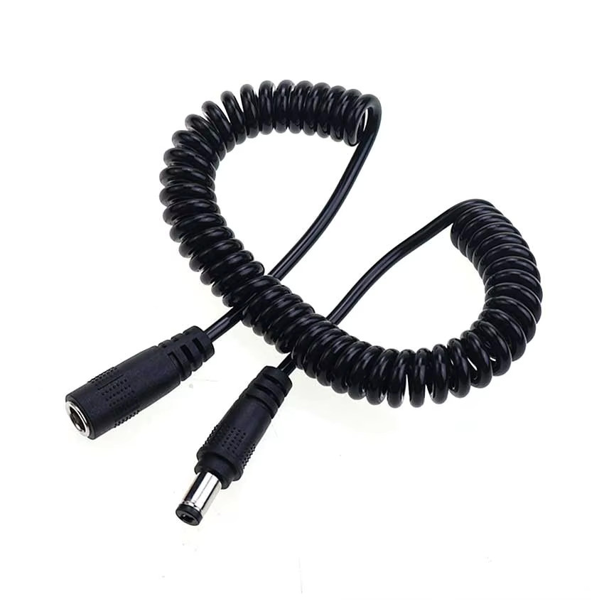 ChengHaoRan DC Verlängerungskabel mit Federadapter, Stecker auf Stecker und Buchse, 5,5 x 2,1 mm / 5,5 x 2,5 mm, Schwarz - Bild 3