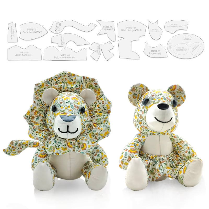 YOMDID 13 Stück DIY Schablonen Set mit Löwen und Bären Mustern in Multicolour für Puppenbau und Quilten - Bild 2
