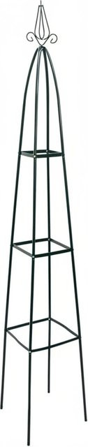 Relaxdays Rankturm aus Metall in Grün für Garten, Terrasse und Balkon, H x B x T: 192 x 35 x 35 cm - Bild 1