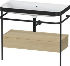 Duravit Möbelwaschtisch-Kombi Happy D.2 Plus in Weiß mit Keramikwaschbecken und Unterschrank, B/T/H: 97,5 x 49 x 85 cm - Bild 1