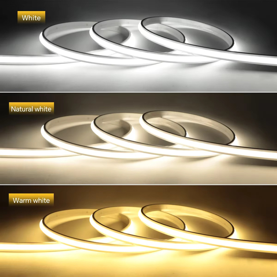 Gyarfas COB LED-Streifen 220V Warmweiß, Lineare Neon-Lichterkette aus Silikon mit Schalter und CRI 90+ - Bild 3