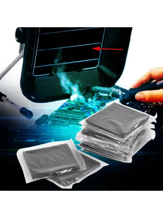 10 Stück KKMOON Aktivkohlefilter in Schwarz für Rauchabsorber und Dampfabsauggeräte, B/B: 13 x 13 cm - Bild 5
