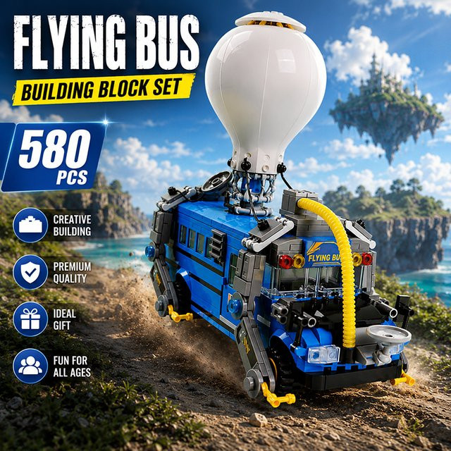 MENBIS Fliegender Bus MOC Bausteine-Set, Luftballon-Kampffahrzeug - Bild 1
