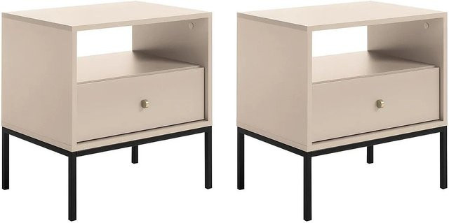 Nachttisch Bogdan von Vente-unique in Beige, Breite: 54 cm - Bild 1