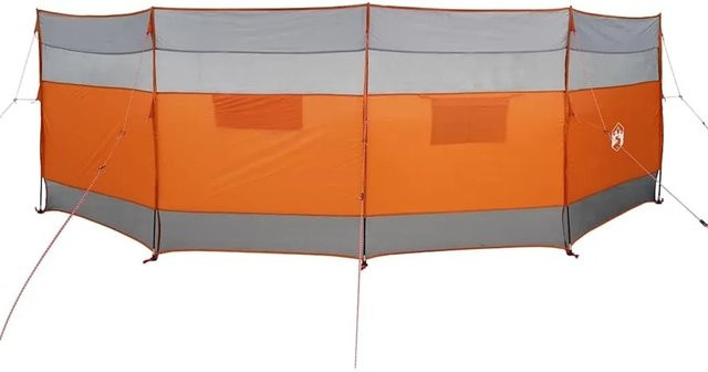 vidaXL Camping-Windschutz aus Polyester in Grau und Orange, wasserdicht, B: 510 cm, H: 153 cm - Bild 1