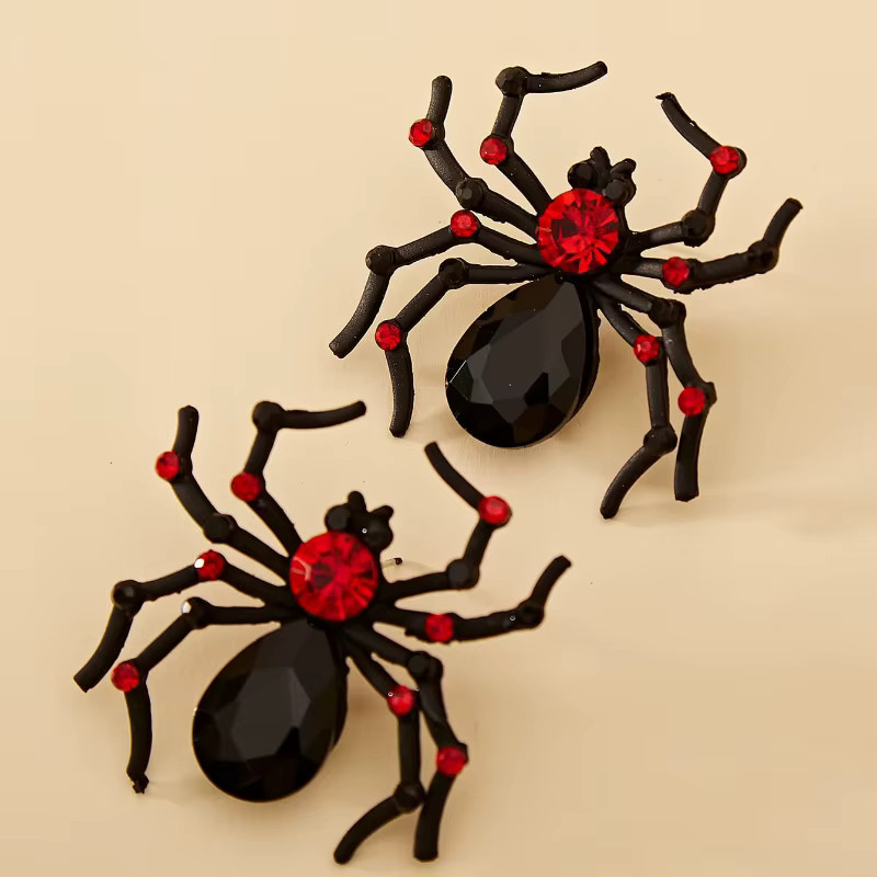 ZHIXUN Ohrringe, schwarze Spinne, geometrisch, Damen - Bild 2
