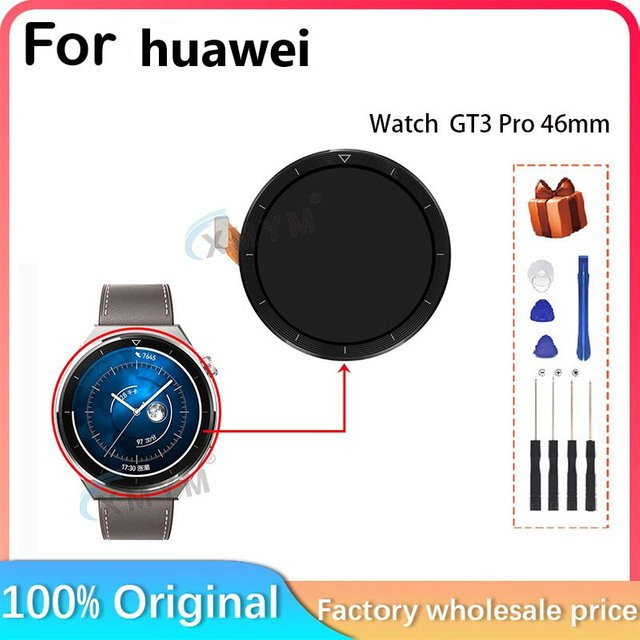 SZZPRX Ersatz LCD Display mit Touchscreen für HUAWEI Watch GT 3 Pro 46mm, AMOLED Display in Schwarz - Bild 1
