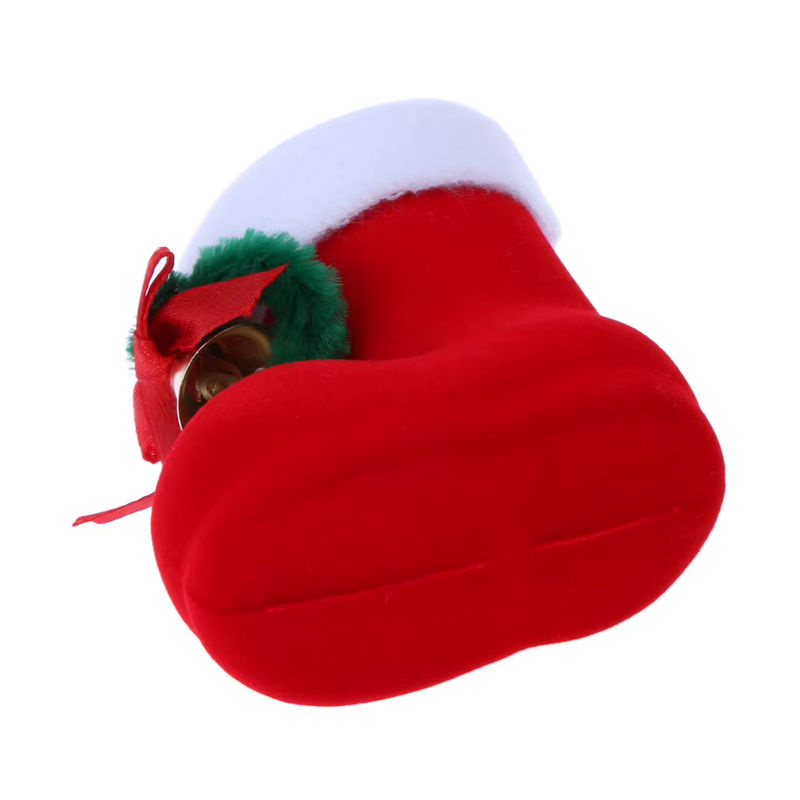 ALLOYSEED Weihnachtsmann Süßigkeiten-Stiefel aus Textil in Rot als Hängeornament für Kinder und Weihnachtsdekoration - Bild 6