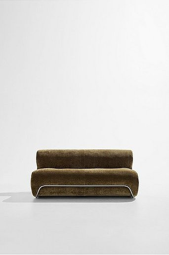 Archie 2-Sitzer Sofa in Grün und Braun mit Stoffbezug und modernem Design - Bild 1