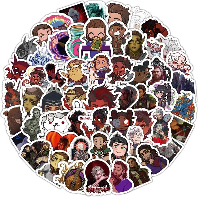 GOGOTU Baldur's Gate 3 Graffiti Aufkleber, 100-teiliges Set - Bild 1