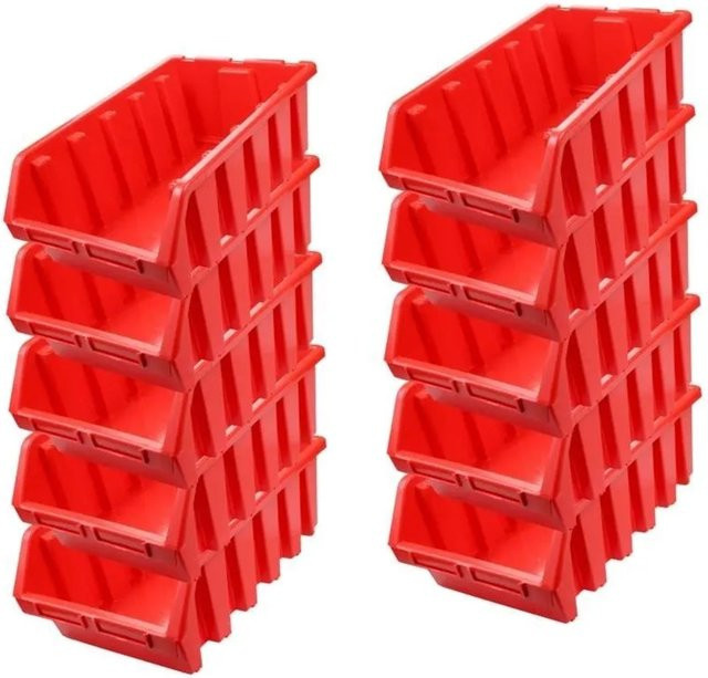 PROREGAL SuperSparSet 10x Sichtlagerboxen aus Polypropylen in Rot, H x B x T: 18,7 x 33,3 x 50 cm - Bild 1