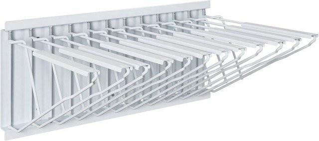 Buying Solutions MB Bauplan-Aufbewahrungsregal zur Wandmontage aus Metall in Weiß mit 12 Schwenkarmen - Bild 1