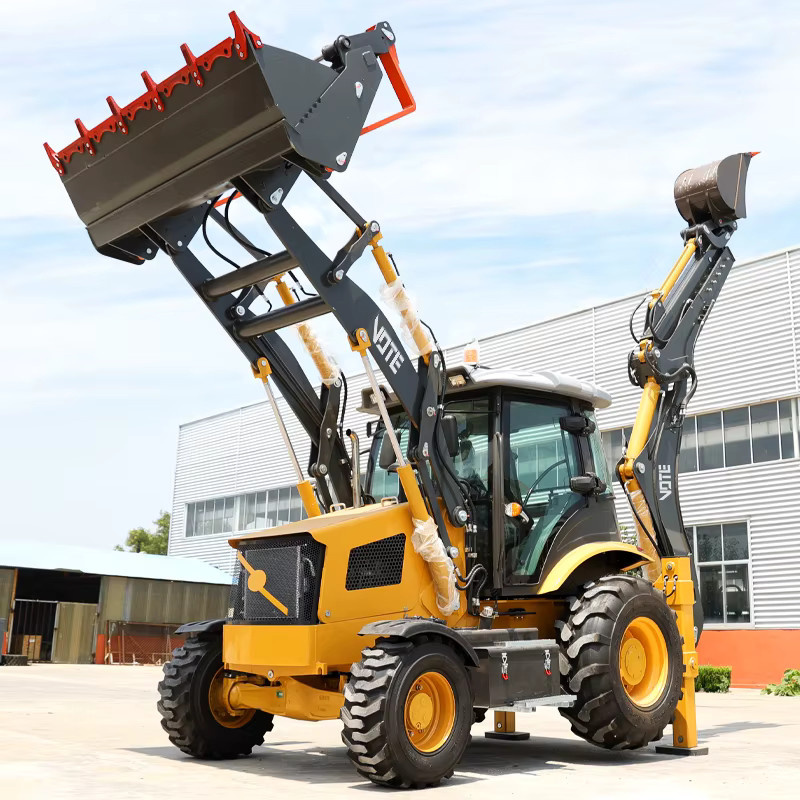 VOTE Multifunktions-Diesel-Minibagger mit EPA-Motor und Frontlader in Gelb - Bild 4