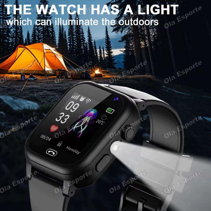 Ola Esporte 4G Kinder-Smartwatch mit GPS-Ortung, HD-Kamera, Videoanruf und Schlafüberwachung, wasserdicht, in Pink oder Schwarz - Bild 3