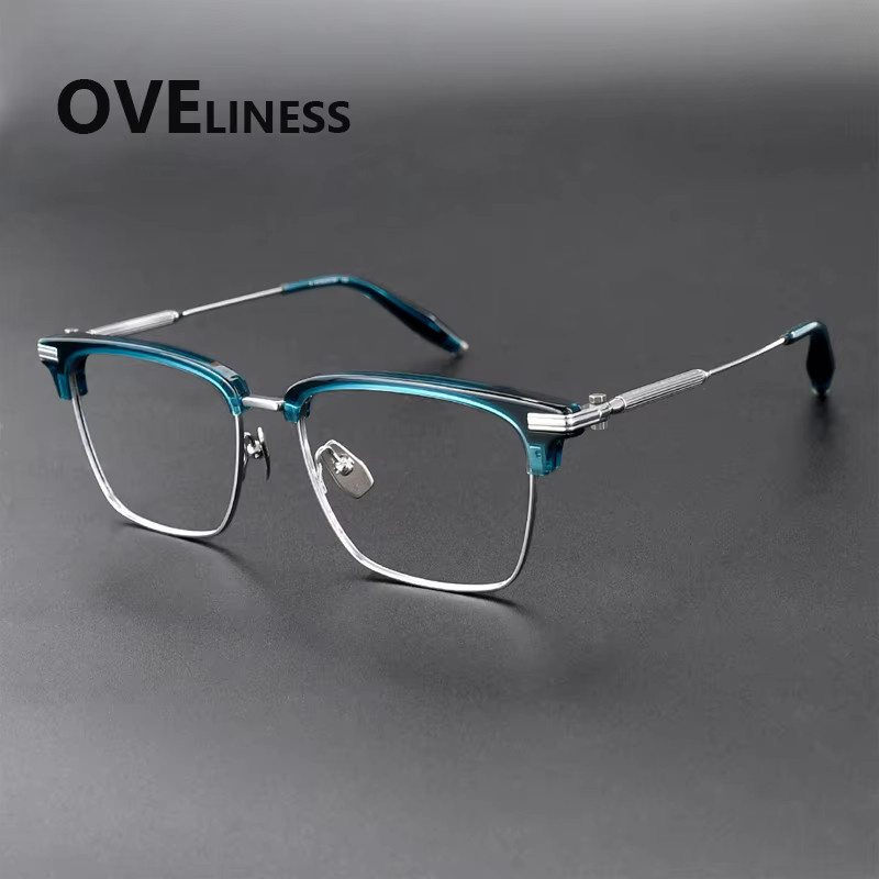 MiaTimi Korrektionsbrille, Acetat, Titan, Retro, Herren - Bild 2