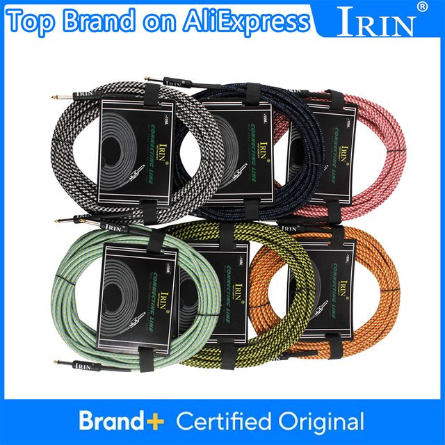 IRIN Audiokabel mit 6,5 mm Stecker in Gold für E-Gitarre und Bass - Bild 1