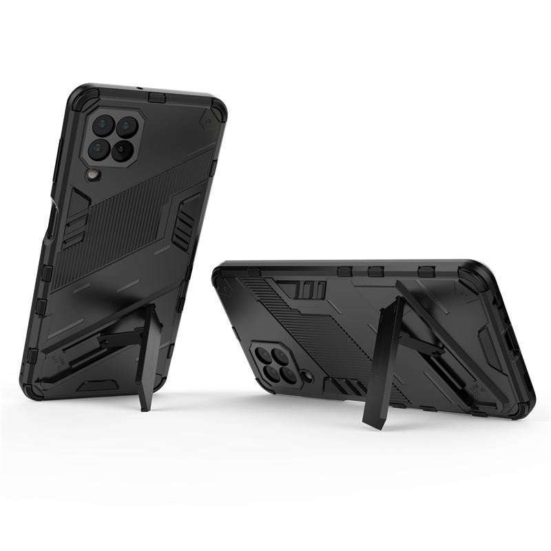 Samsung Galaxy A22 Handyhülle mit magnetischem Ständer und Stoßfestem Panzer, Schwarz - Bild 1