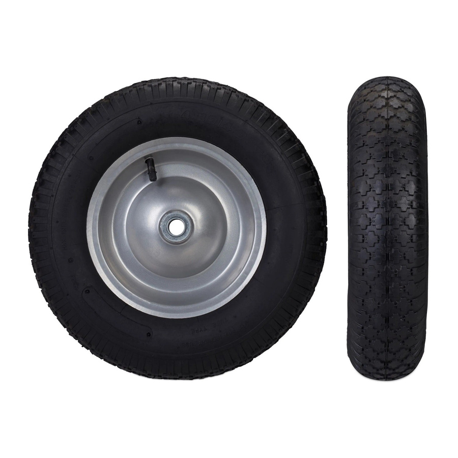 Relaxdays Schubkarrenrad aus Gummi und Stahl in Schwarz und Grau, Durchmesser: 39 cm, Breite: 9 cm - Bild 2