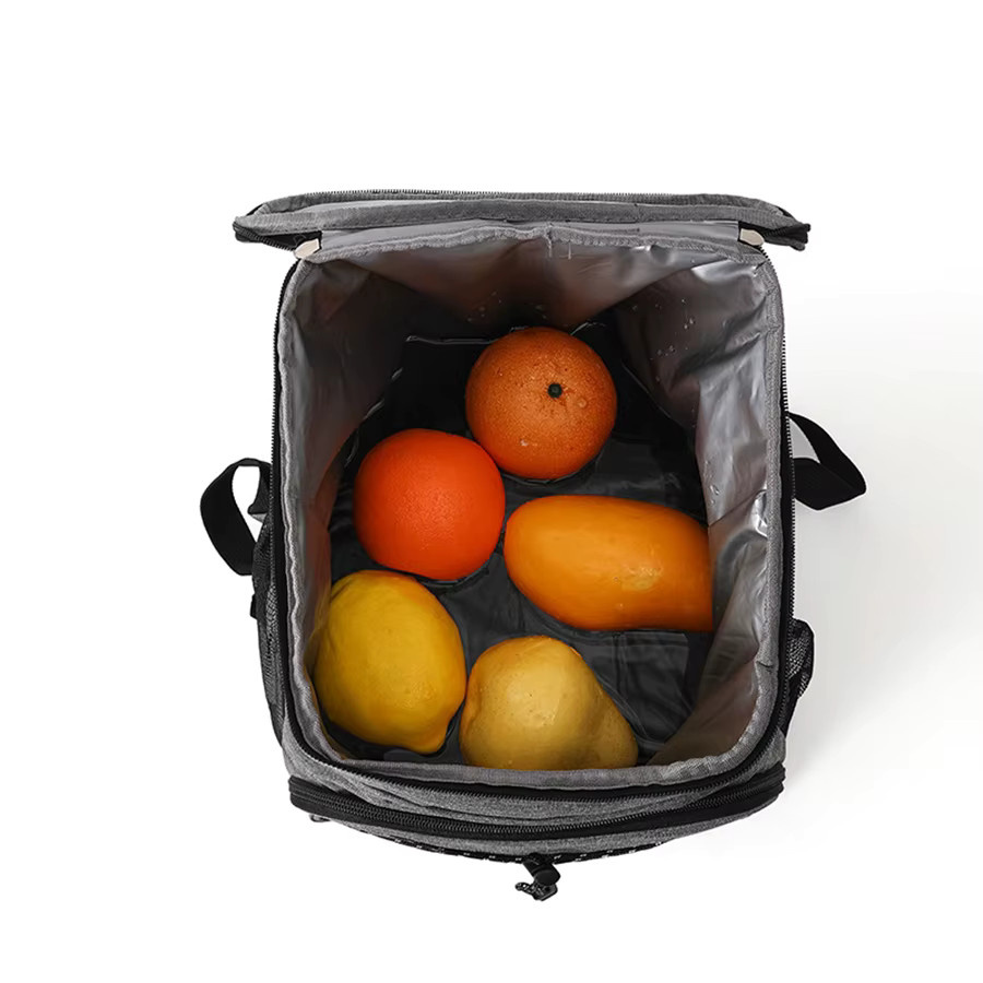 DIDA BEAR Thermische Lunchbox 18l Isolierte Kühltasche aus Oxford-Stoff in Schwarz und Grau - Bild 2