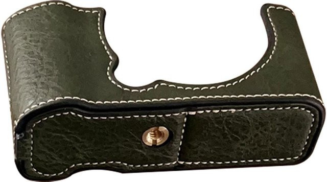 3CZY Kamera-Halbschale aus PU-Leder in Grün mit Schultergurt, kratzfeste Kameratasche kompatibel mit X-M5 - Bild 1