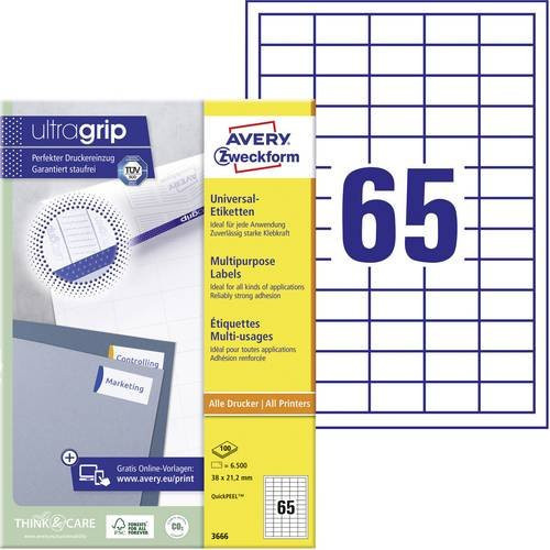 Avery Zweckform Universal-Etiketten 3666, Weiß, A4, 100 Stück - Bild 1